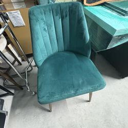 Green plush chair