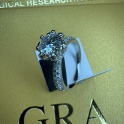 Moissanite Engagement Ring – 1ct, S925, GRA VVS1