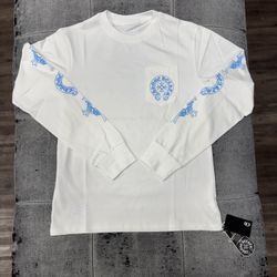 Chrome Hearts Triple Cross White Long Sleeve T Shirt 