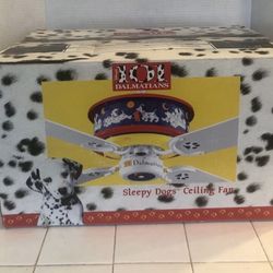 1996 Disney's 101 Dalmatians Sleepy Dog 44" Ceiling Fan w/ Night Light New 