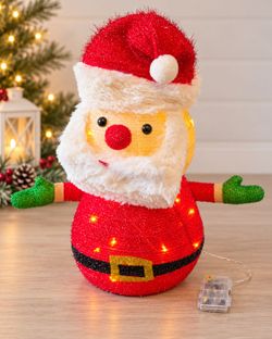 Holiday Living LED Lighted Pop-Up Santa – 24" Indoor/Outdoor Christmas Decor