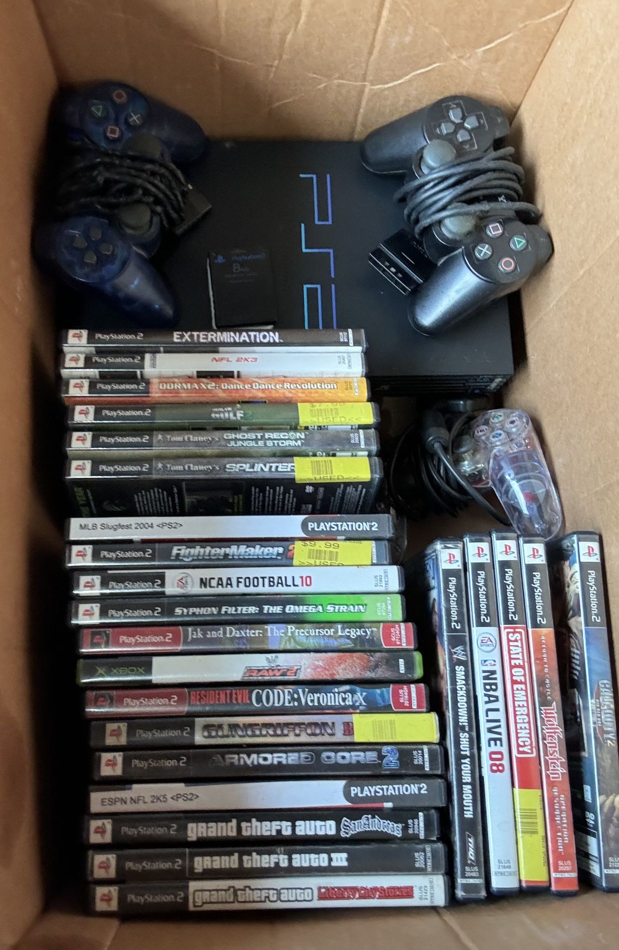 Ps2 With 4 Controllers And 24 Games