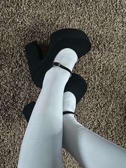 Black Platform Mary Jane Heels