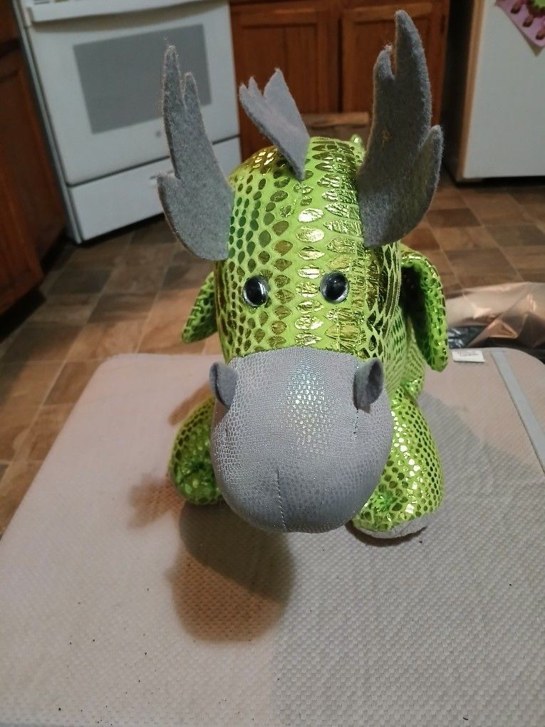 24 In Long Green Sparkle Hug Me Dragon P L U S H And Corduroy Just Like New Excellent Condition