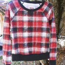 Buffalo Plaid Crew Neck Top - Women's Size XS