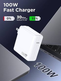 100W Charger for MacBook Pro 14 16 inch MacBook Air 13 15 inch 2025 2024 2023 2022 2021 M4 M3 M2 M1, 100W GaN Power Adapter, 6.6FT USB C to 3 Magnetic