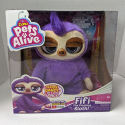 Pets Alive Fifi the Flossing Sloth Purple - 11" Interactive Animal Dancing Robotic Plush Toy Brand NEW in Box