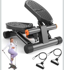 Niceday Steppers for Exercise, Mini Stair Stepper with Resistance Bands at Home Workout Equipment with 300LBS Loading Capacity, Hydraulic Fitness Step