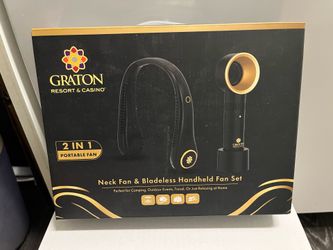 2-In-1 - Neck Fan & Bladeless Handheld Fan Set - (New)