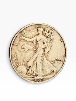 1941-D Walking Liberty Half Dollar 90% Silver Denver Mint Vintage US Coin