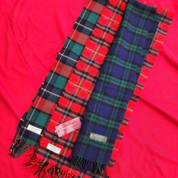 Vintage 1980s 1990s Scottish Irish Plaid Scarves 