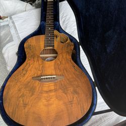 Luna Guitars Gypsy Spalt Grand Auditorium Acoustic-Electric Guitar