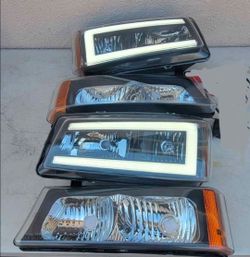 03-06 Chevrolet Silverado Avalanche LED DRL Headlights Luces Micas Calaveras Faros Faroles Focos Che