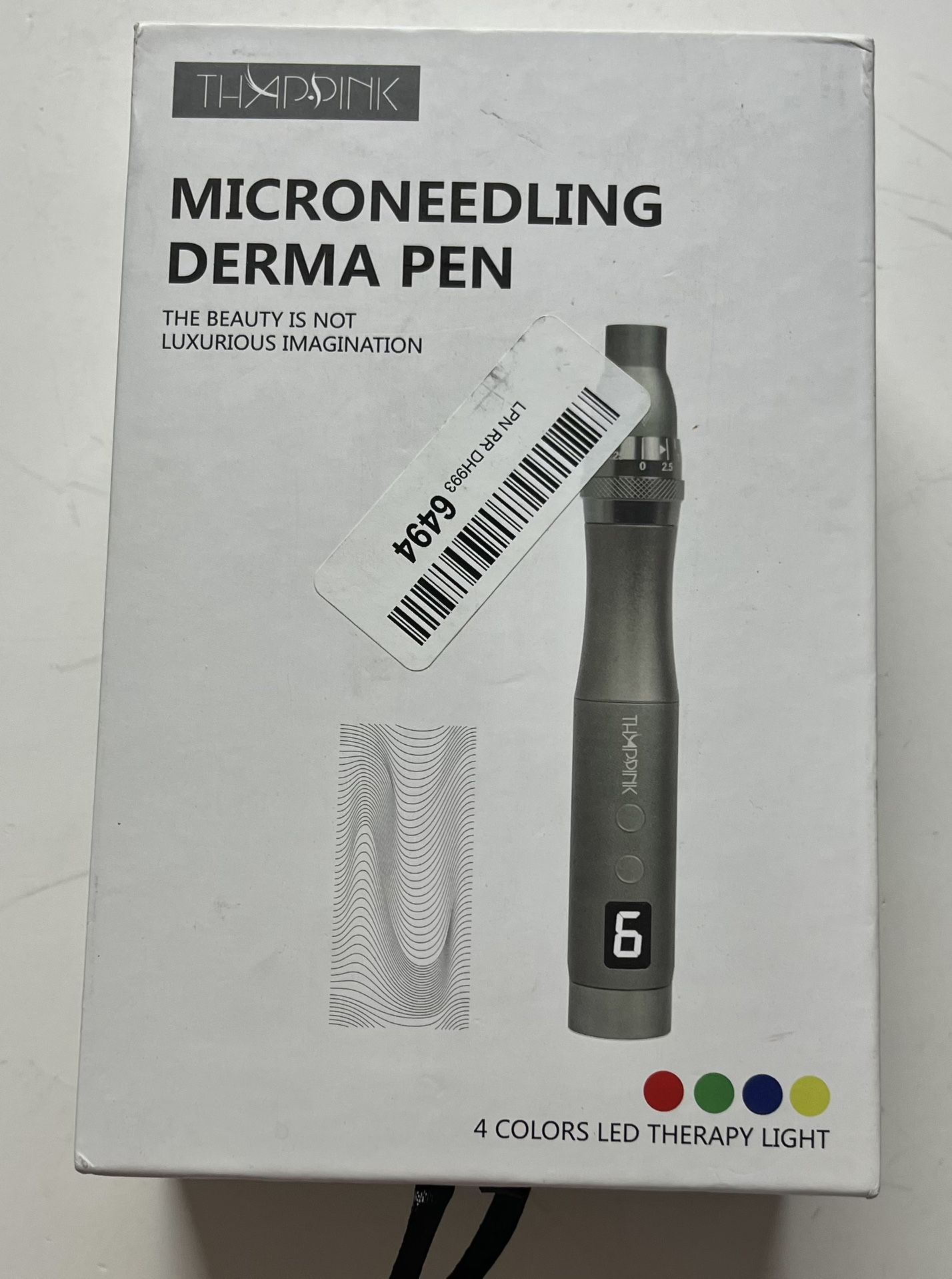 Thappink Microneedling Derma Pen with Replacement Cartridges and Therapy Light