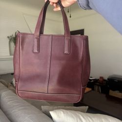 Vintage Coach Tote Bag Burgundy 7787