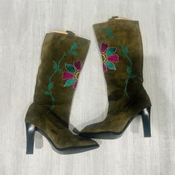 Green Floral Confidence Boots