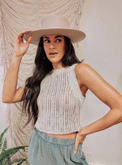 Crochet Knit Crop Top Size M