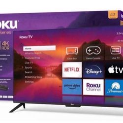 Roku 43" Select Series 4K HDR Smart RokuTV with Enhanced Voice Remote, Brilliant 4K Picture, Automatic Brightness, and Seamless Streaming