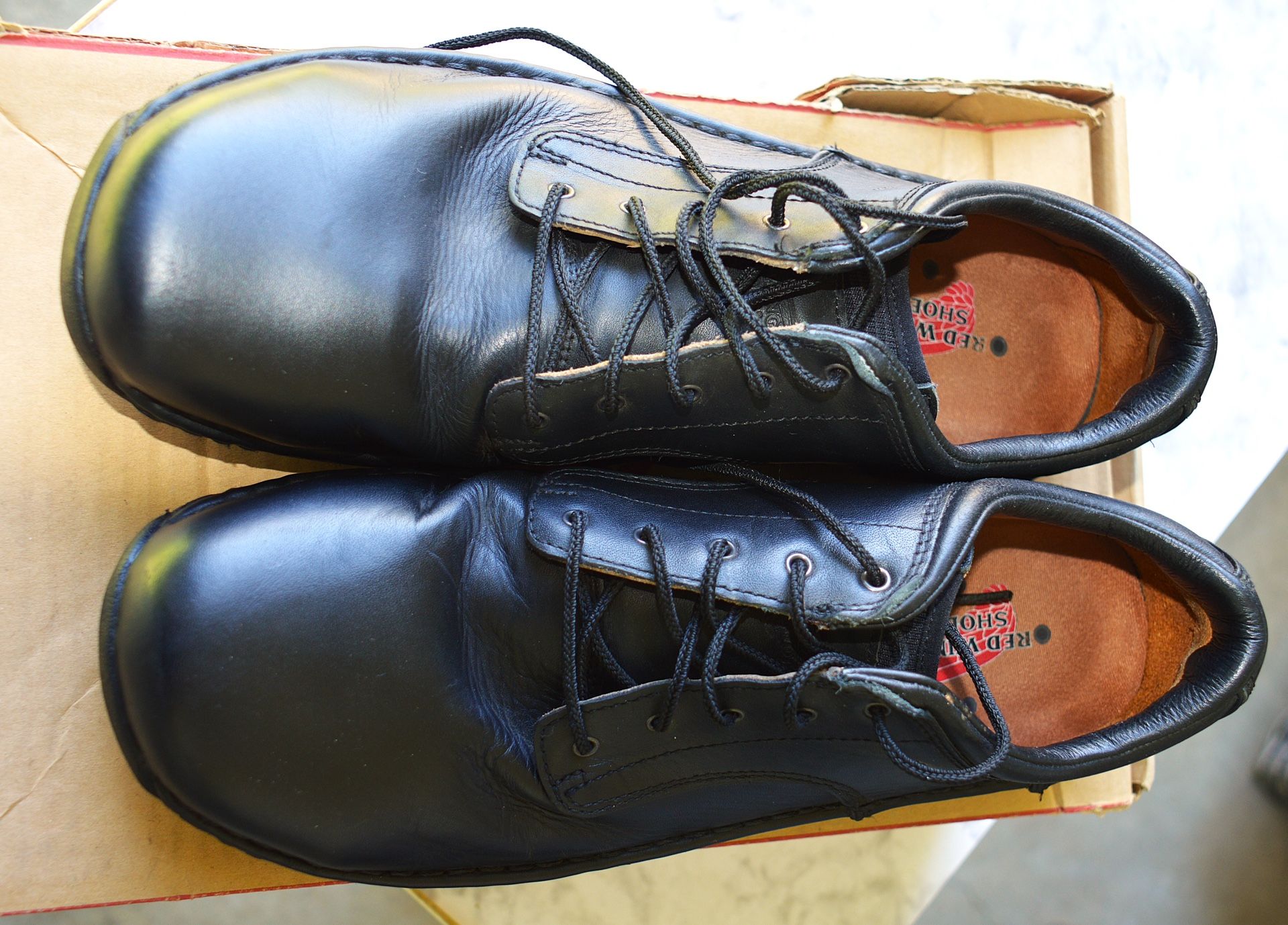 Red Wing Style #6703 Black Leather Aluminum Safety Toe Work Shoes Mens Size 11 E2 Lightly Used