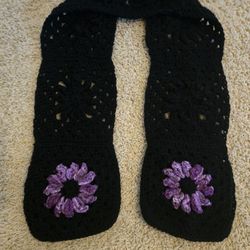 Crochet Granny Squares Scarf 