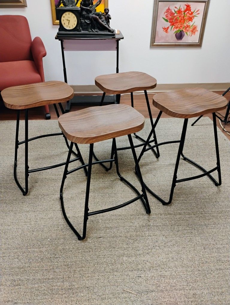 Metal Bar Stools, Set Of 4