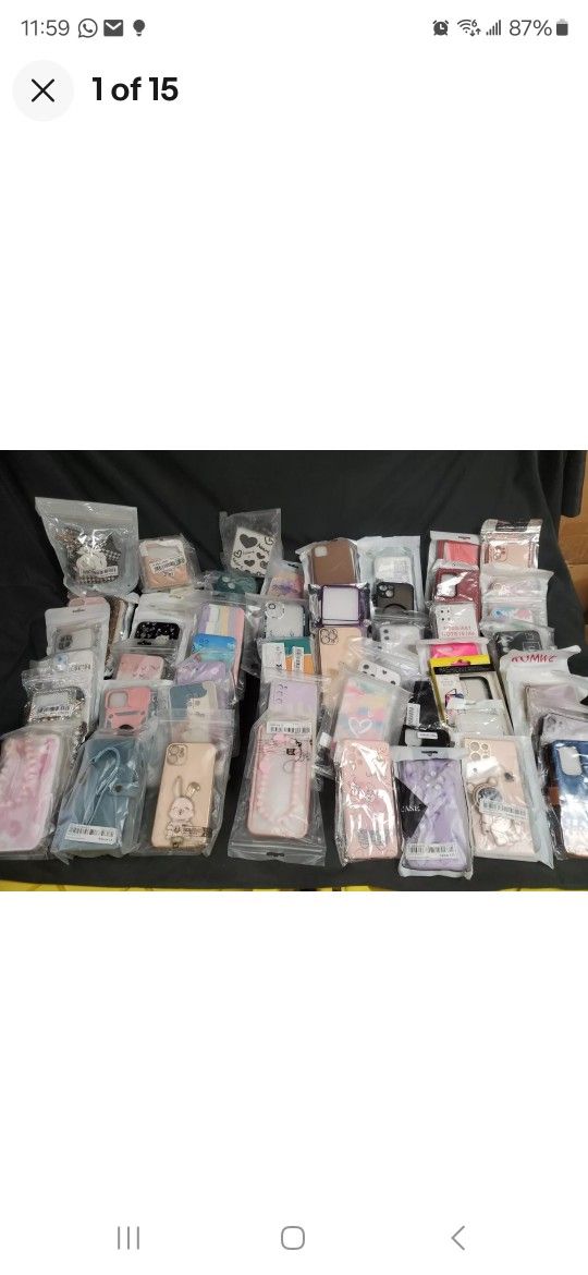 Lot Of +90 Cell Phone Cases iPhone & Android Earphone Earbuds Cases Cables More!