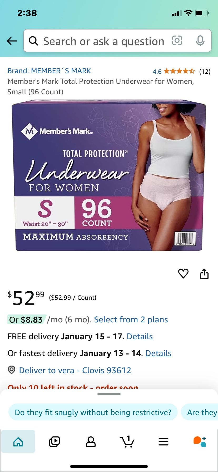 New Unopened Box Total Protection Underwear Size Small 96 Count