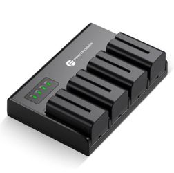 FirstPower 4 Pack NP-F970 Batteries and 4-Channel Charger Select Sony Handycams