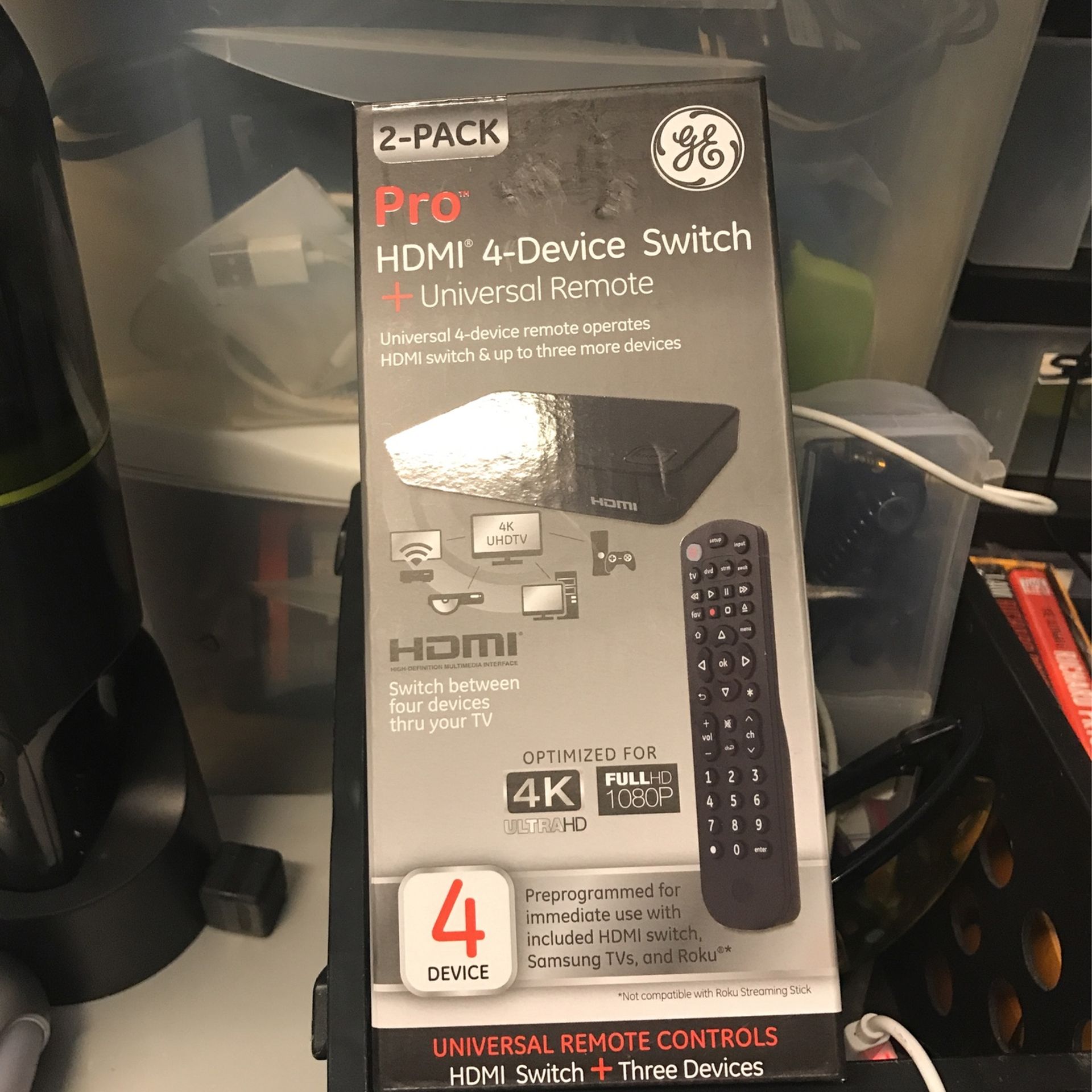 HDMI 4-Device Switch + Universal Remote