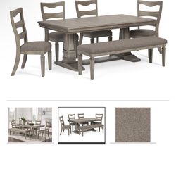 Lexorne Dining Table and 4 Chairs and Bench