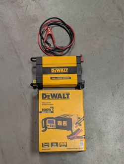 Open Box DEWALT 1000-Watt Portable Car Power Inverter with Triple USB Ports.