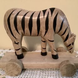 VINTAGE WOODEN PULL TOY or DECORATION