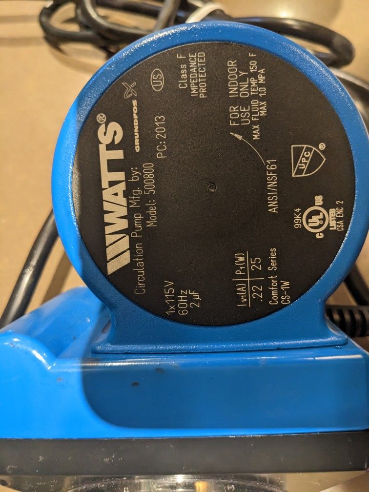 Watts Premier Instant Hot Water Recirculating Pump System With Builtin