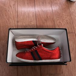 Gucci Low Bambi Sneakers “Red Glitter” Size 9