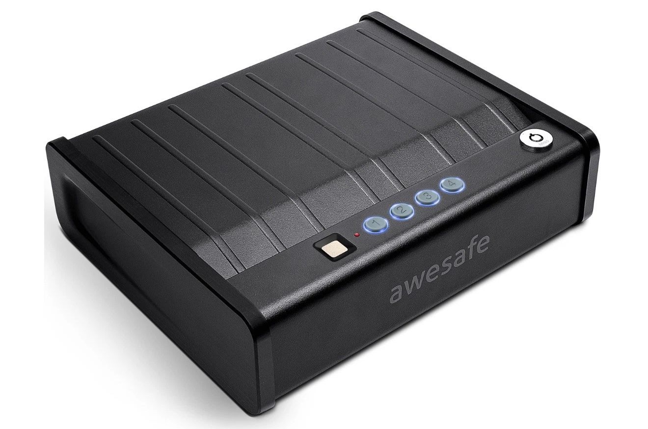 Awesafe Gun Safe Biometric Gun Safe for Pistols Quick Access With Keys