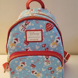 Mickey And Minnie Snowman Aop Loungefly Mini Backpack