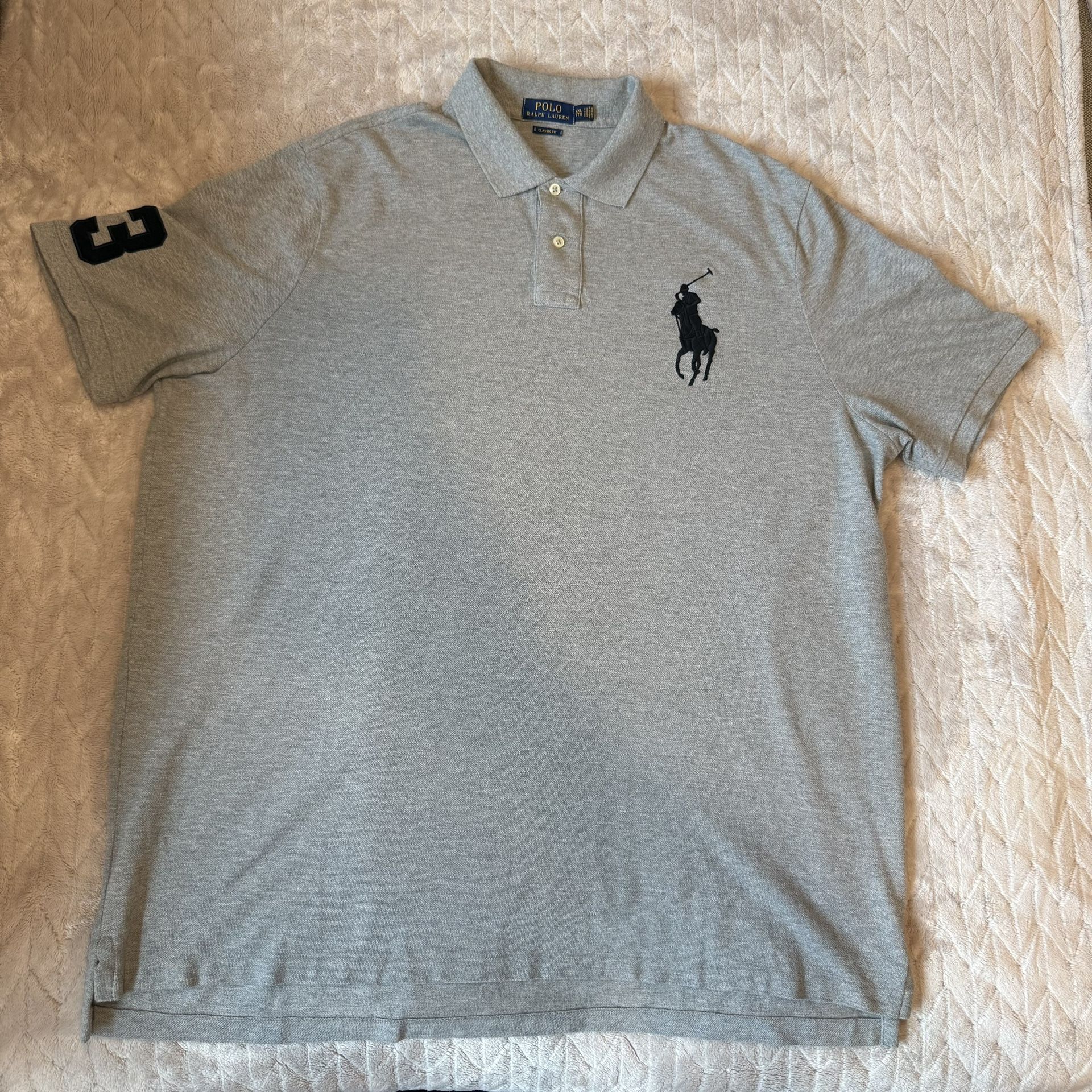 Polo Ralph Lauren big Pony Classic fit Grey Shirt Men’s Sz XXL