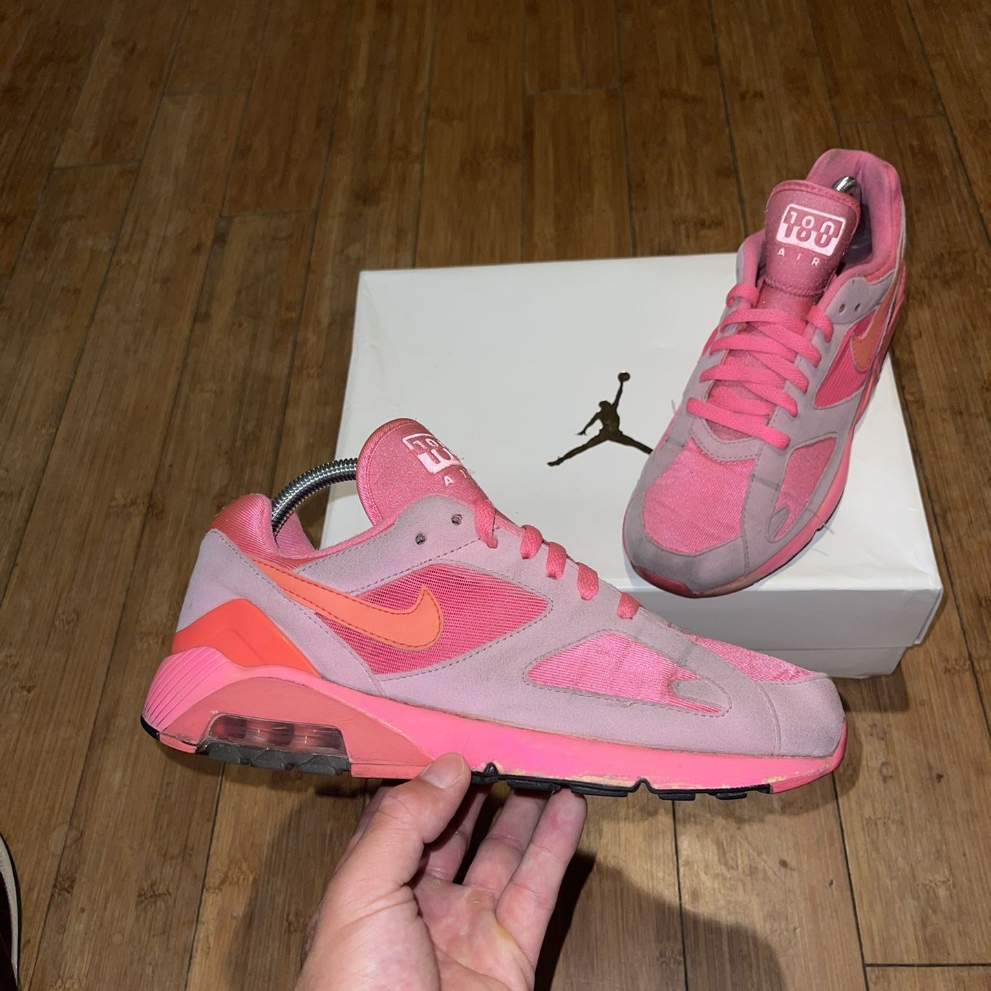 Nike Air Max 180 Comme Des Garcons Us 8 Pink Snoes A04641-602 