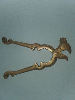Vintage Solid Brass Stylized Bird Nutcracker