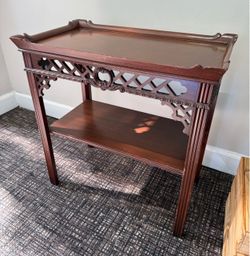 Mahogany Chippendale Style Two-Tier Side tea Table
