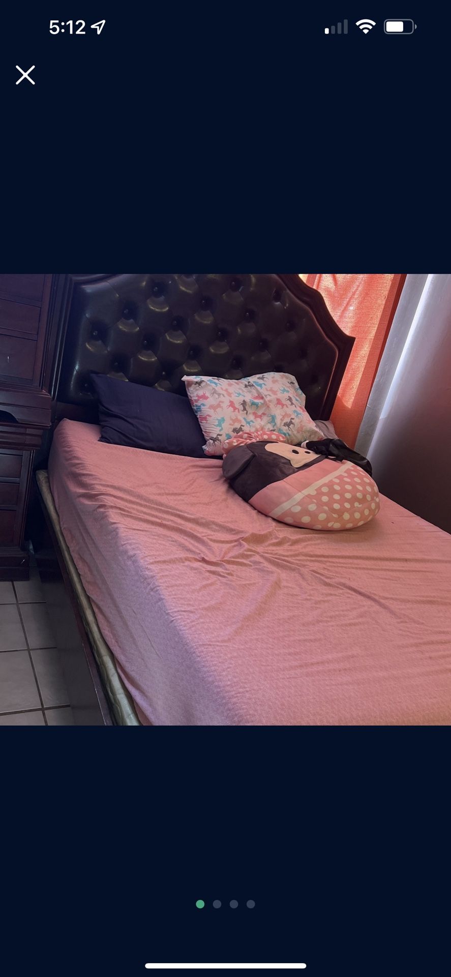 Queen Bed With Matress Heavy Wood