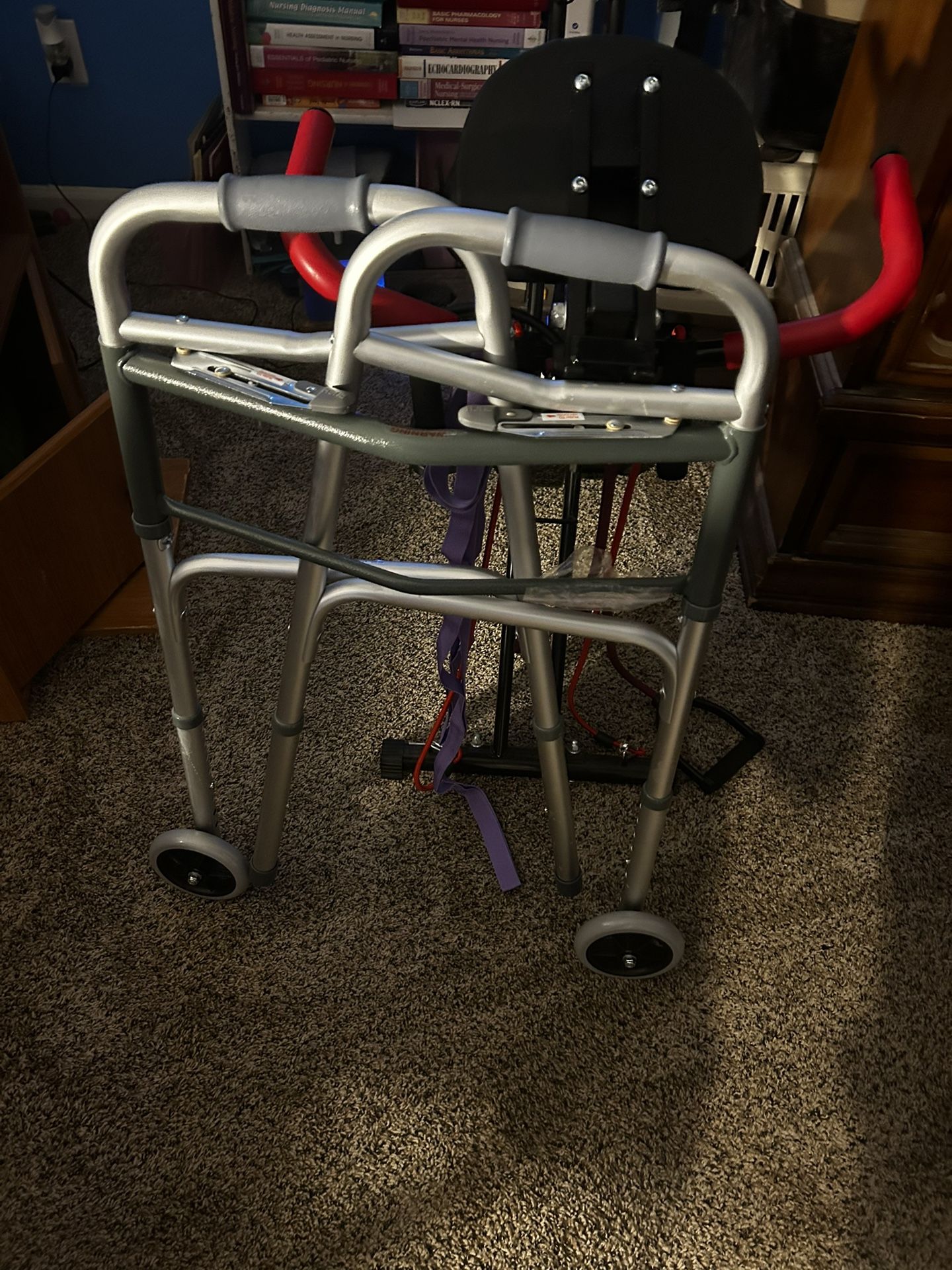 Lightweight Foldable Rehabilitation Walker With 2 Front Wheels