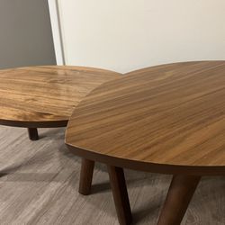 Ikea stockholm nesting tables - brown walnut veneer