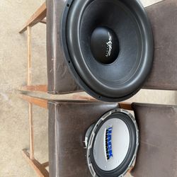 For Parts Or Fix Skar Audio 18 Inch And Mtx Audio Jack Hammer 12 Inch subwoofers subs Bas