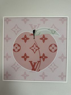 Peach Monogram Wall Art Canvas 