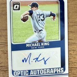 2021 Donruss Optic MICHAEL KING AUTO #OA-MK Optic Autographs NY Yankees