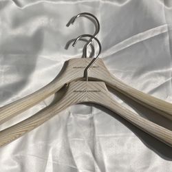 Brunello Cucinelli Beige Wooden Curved Hangers for Suits & Dresses Set of 2