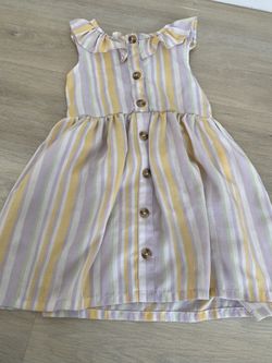 Yellow, White, Purple, And Green Girls Dress