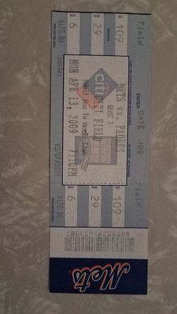 NY Mets Opening Day Citi Field Ticket..04-13-09