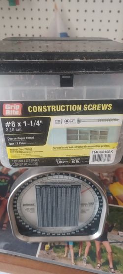 7 LBS GRIP-RITE No.8 1-1/4" Star Flat Head Coarse Construction Screws